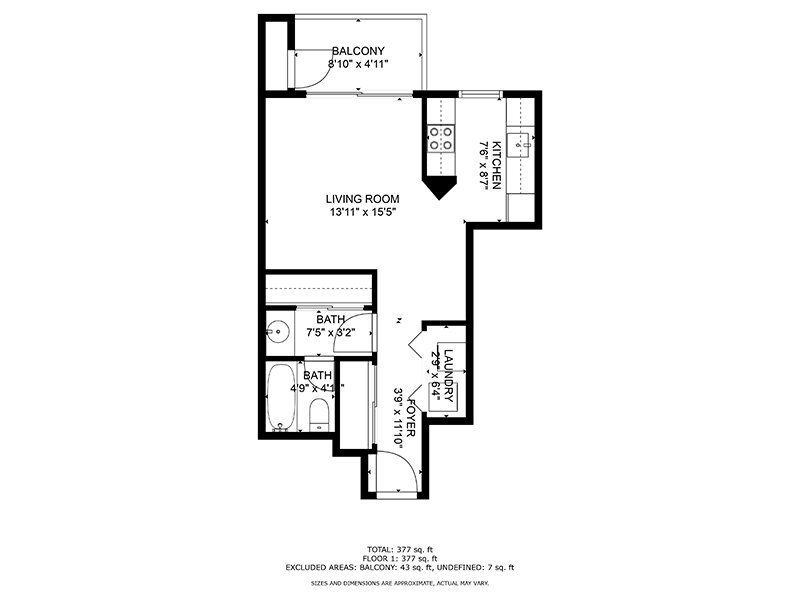 Our 0x1-430 is a Studio Bedroom, 1 Bathroom Apartment