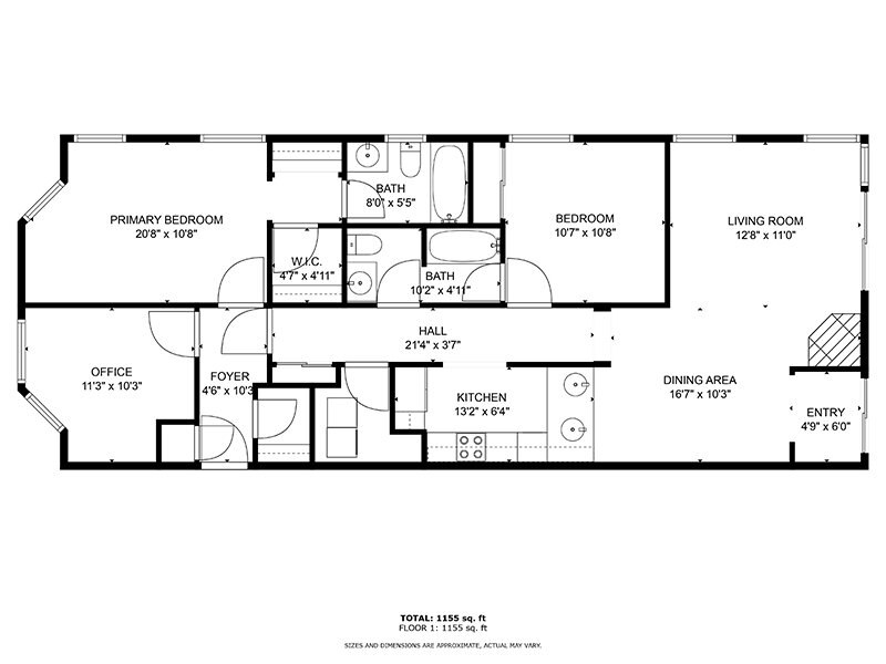 Our 3x2PH-1218 is a 3 Bedroom, 2 Bathroom Apartment