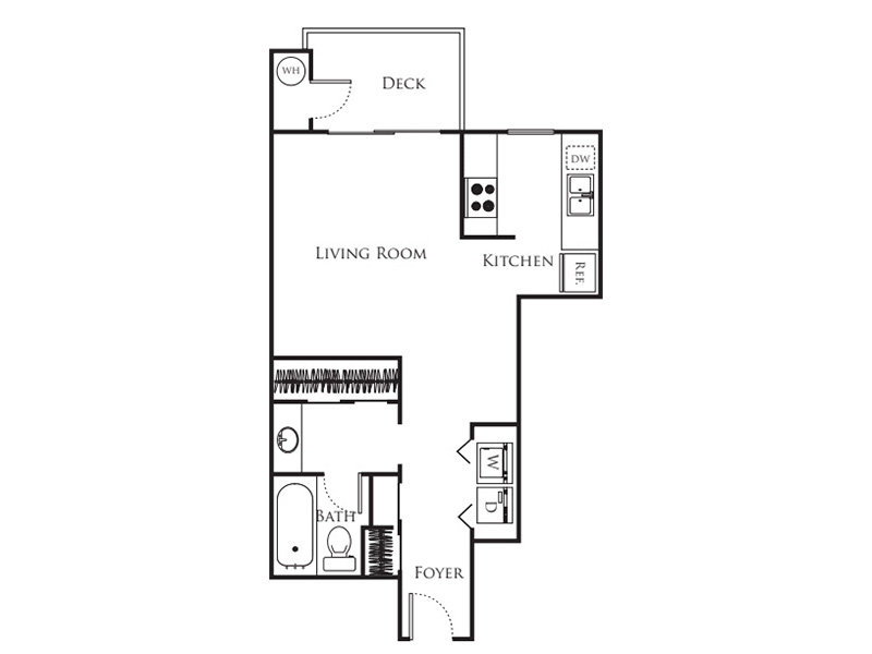 0x1-430 Floorplan at 2300 Elliott Apartments
