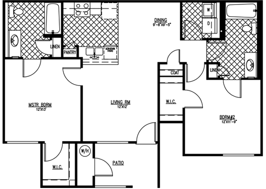 Floorplan for Parkway Townhomes Apartments