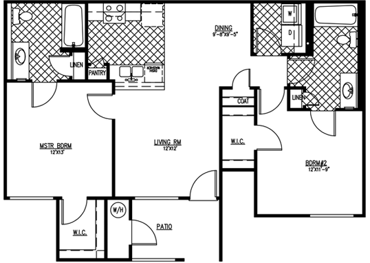 Floorplan for Parkway Townhomes Apartments