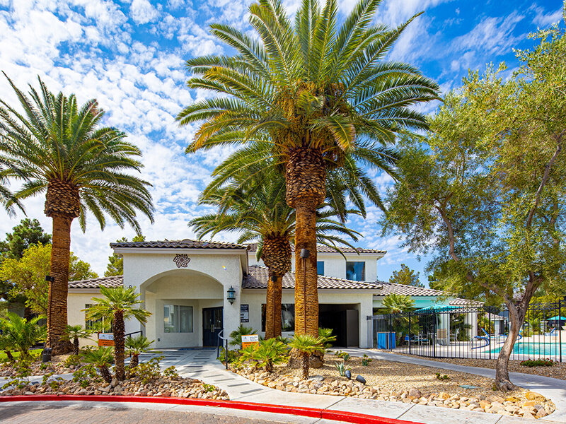 Clubhouse Exterior | Palms at Peccole Ranch Apartments in Las Vegas, NV