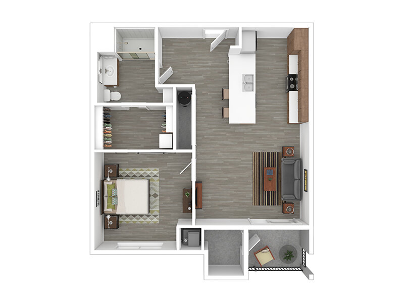 1x1 floor plan