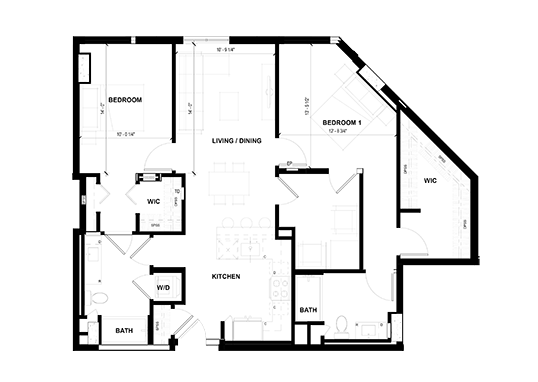 Floorplan for Volta on Pine Apartments