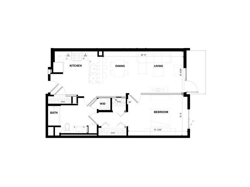 1 Bedroom D Floorplan