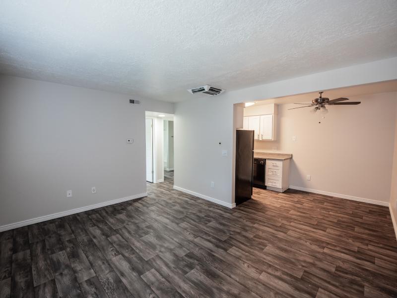 Living Room With Hardwood Floors | Holladay on Ninth Apartments in Salt Lake City UT