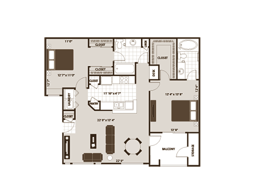 Floorplan for Remington Ranch Apartments