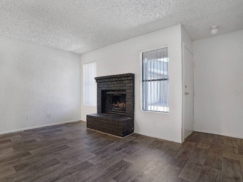 Living Room with Fireplace | Falcon Glen Apartments