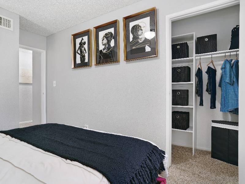 Model Bedroom with Walk In Closet | Falcon Glen Apartments