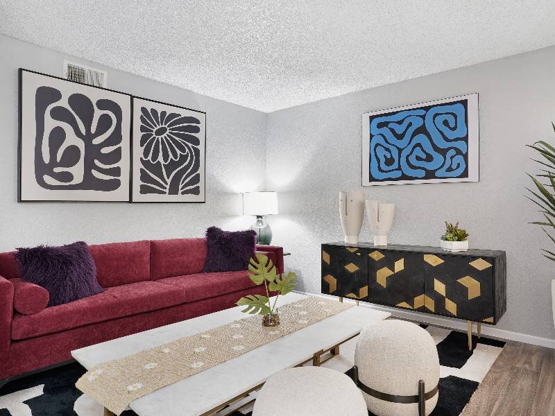 Model Living Room | Falcon Glen Apartments