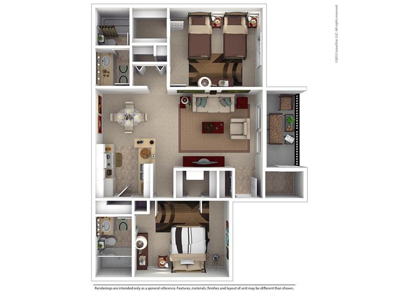 2B Floorplan at Garden Place