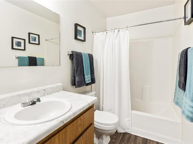 Spacious Bathroom | Portola West McDowell Apartments in Phoenix, AZ