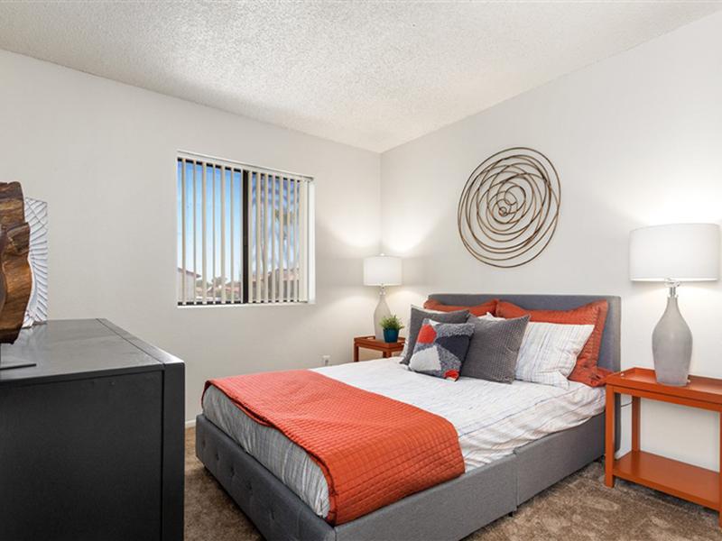 Carpeted Bedroom | Portola West McDowell Apartments in Phoenix, AZ