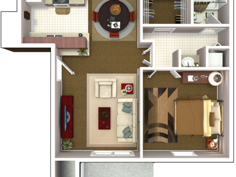 1 Bedroom, 1 Bathroom