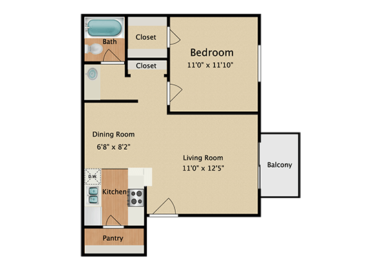 Floorplan for Prados Apartments at Arcadia Apartments
