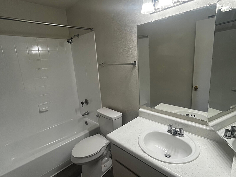 Apartment Bathroom with Mirror and Lights | Seventeen 805