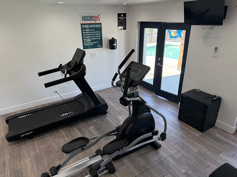 Fitness Center with Treadmill and Eliptical | Seventeen 805
