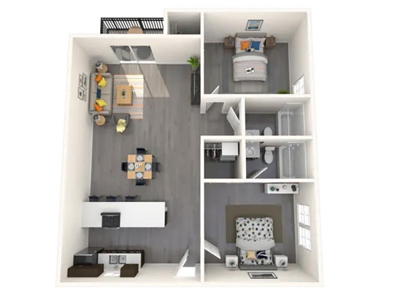 View floor plan image of Two Bed Two Bath apartment available now