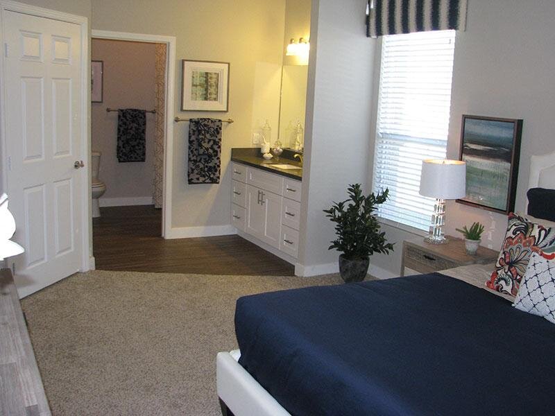 Bedroom and Bathroom | Ocotillo Bay Apartments in Chandler, AZ