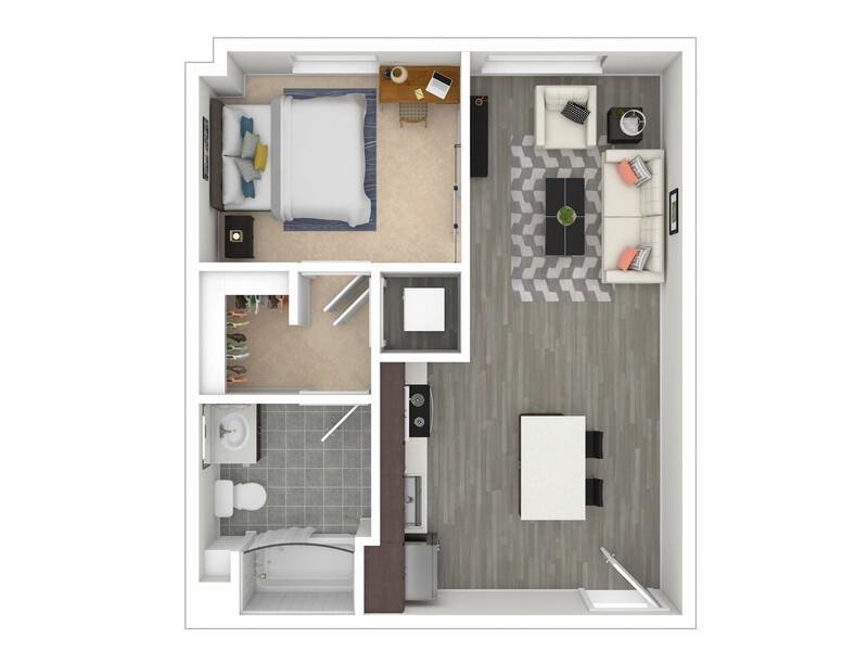 1B Floor Plan at Agave 350 Apartments