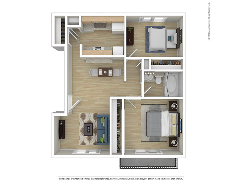 Reno Vista Apartments Floor Plan 2 BEDROOM 1 BATH A