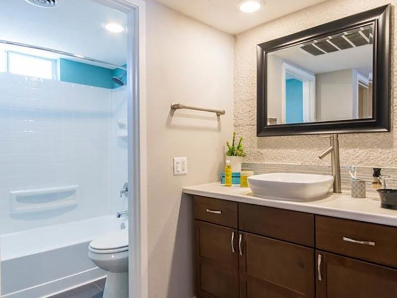 Bathroom | Portola Biltmore Apartments
