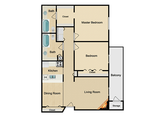 Floorplan for The Northern Apartments