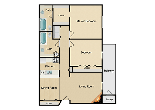Floorplan for The Northern Apartments