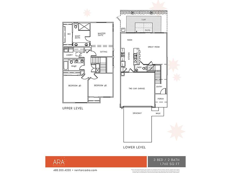 3 Bedroom Floorplan at Ara Residences