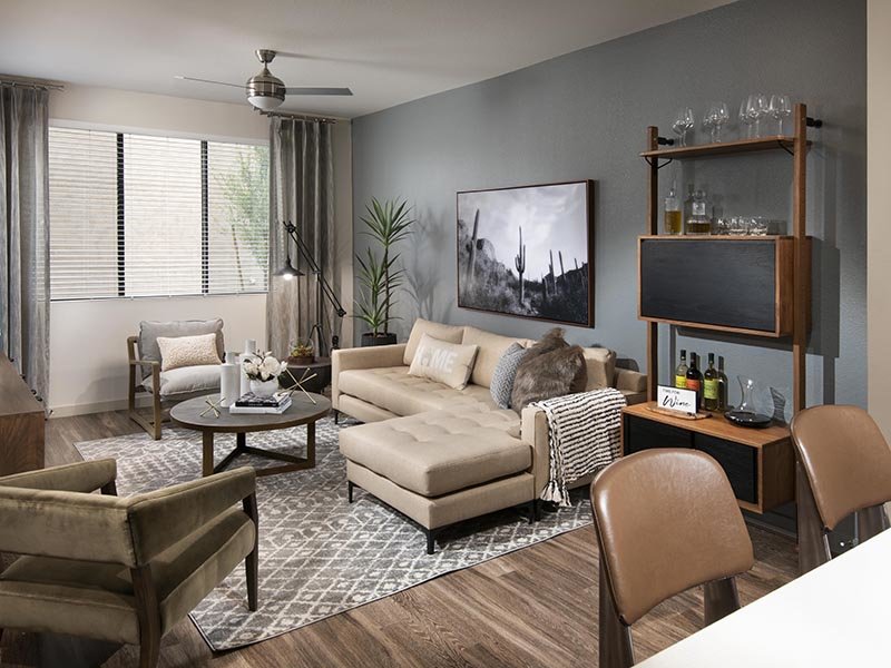 1 Bedroom Living Room | Parc at South Mountain