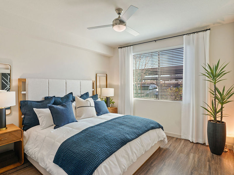 Bedroom with a Ceiling Fan | Parc at South Mountain