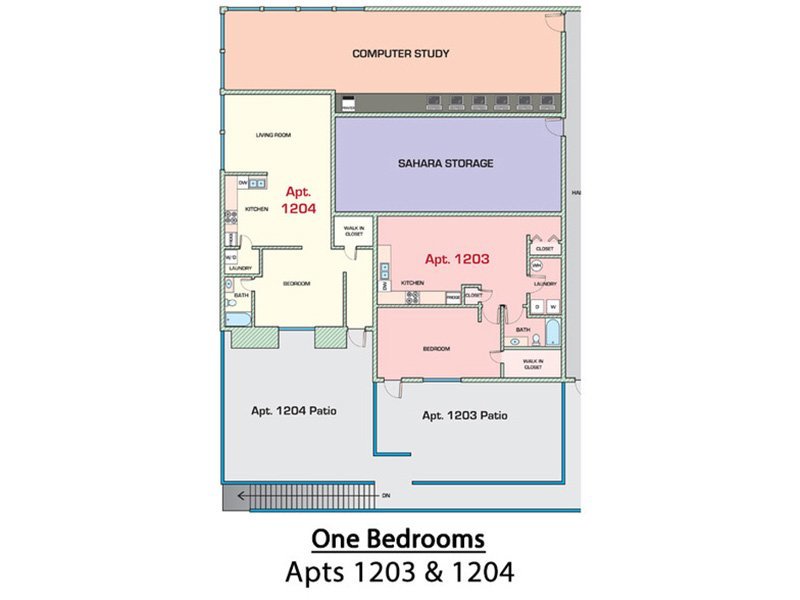 Sahara Apartments Floor Plan 1 Bedroom 810