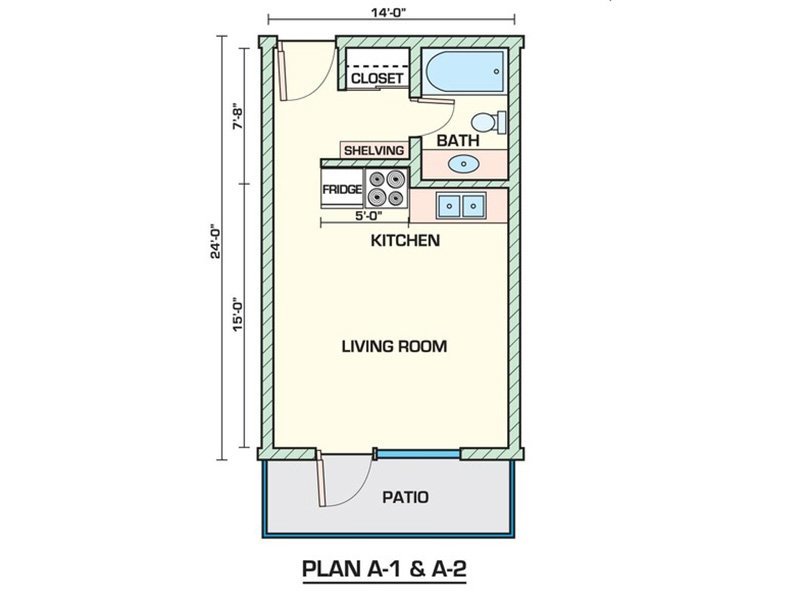 Sahara Apartments Floor Plan Studio 285