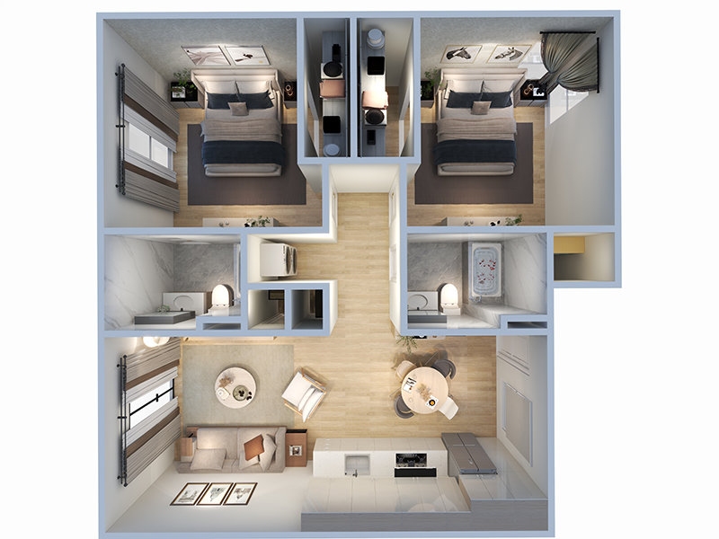 View floor plan image of 2x2 apartment available now