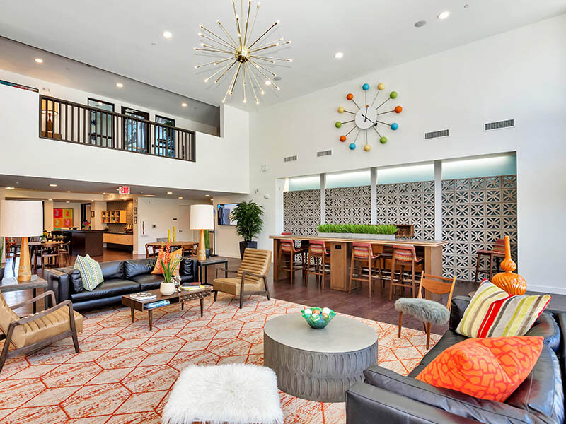 Clubhouse Lobby | The Curve at Melrose Apartments in Phoenix, AZ