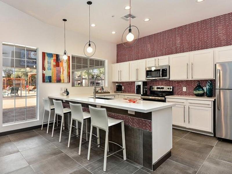 Clubhouse Kitchen | Luxe at Ocotillo Apartments in Chandler, AZ
