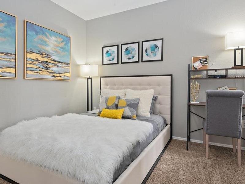 Carpeted Bedroom | Luxe at Ocotillo Apartments in Chandler, AZ