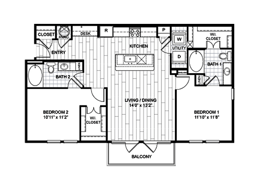 Floorplan for The Moderne Apartments