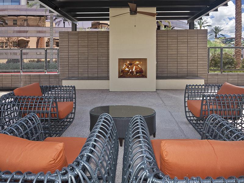 Outdoor Fireplace | The Moderne in Scottsdale, AZ