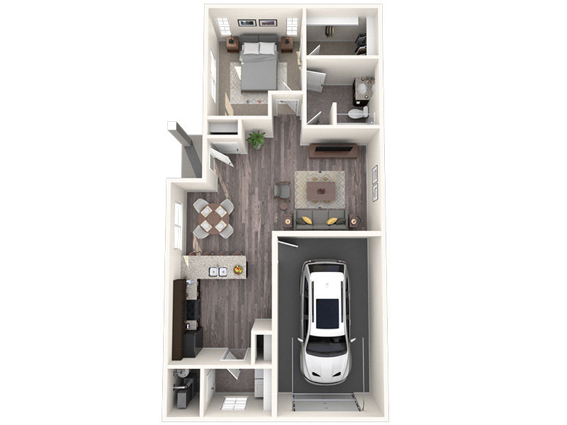 1x1 floor plan at The Ranches Townhomes