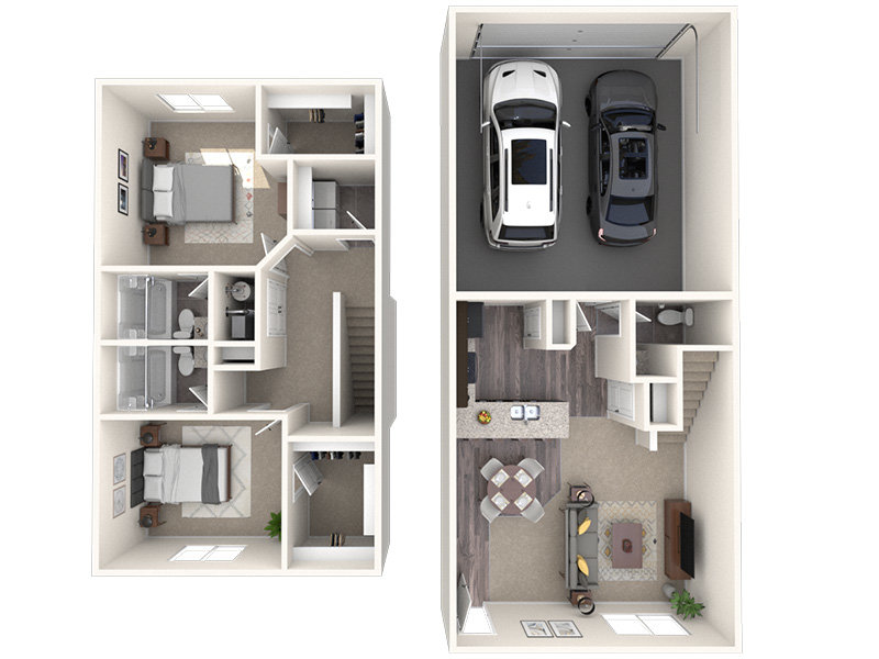 2x2.5 floor plan at The Ranches Townhomes