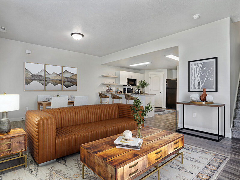 Staged Living Room | The Ranches Townhomes in North Ogden, UT