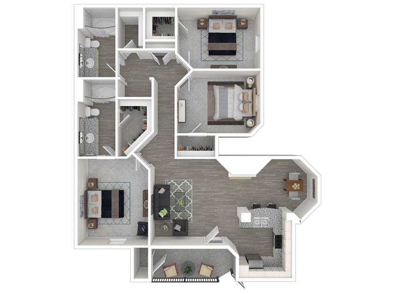 Bordeaux Floor Plan at The Enclave Apartments