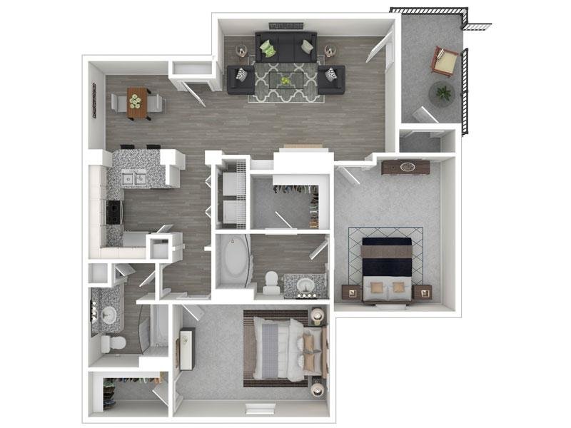 Marseille Floor Plan at The Enclave Apartments