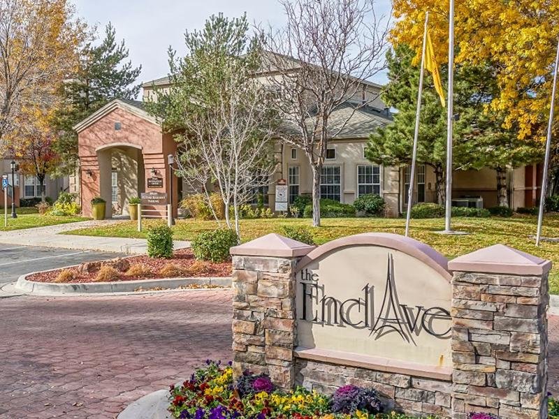 Entrance With Welcome Sign | The Enclave Albuquerque Apartments