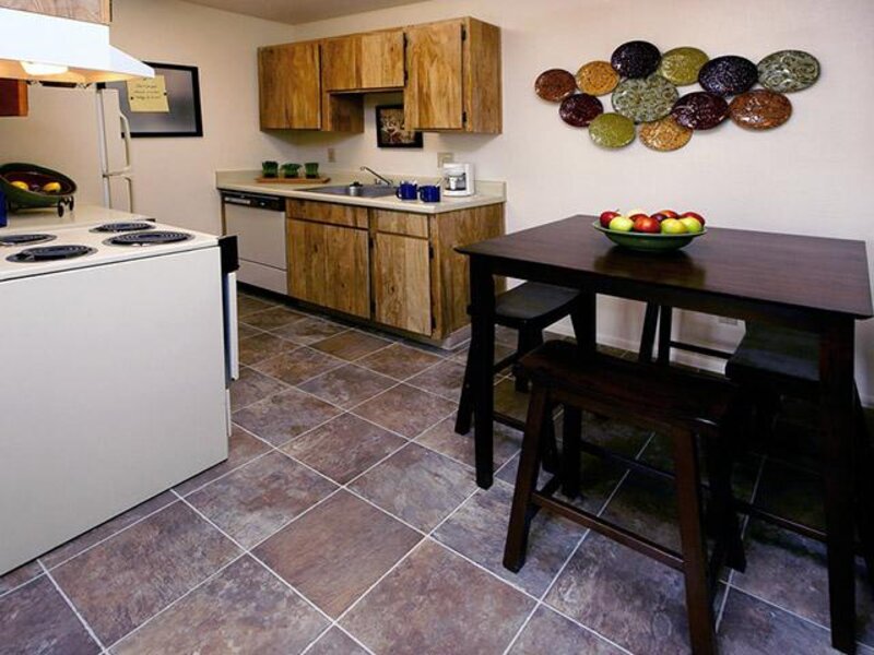 Tiled Kitchen and Dining Area