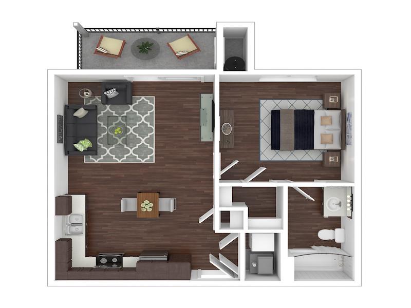 1a Floor Plan at Camino Real NM Apartments