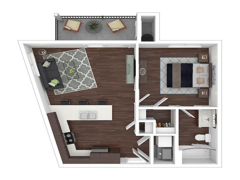 1c Floor Plan at Camino Real NM Apartments