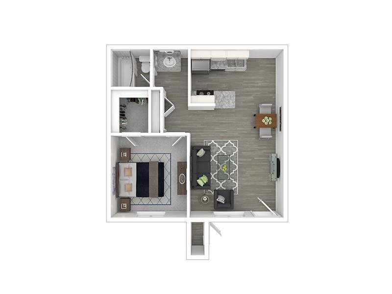 1x1 Floor Plan at Villa Serena NM Apartments