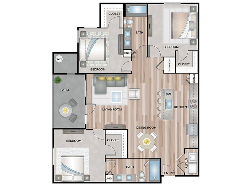 3x2-1288 Floorplan at Lumina Mountain Vista